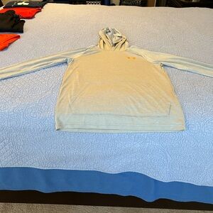 Under Armour Light Gray Hoodie with Orange Logo